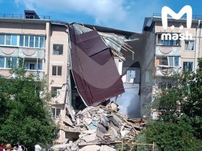 Последствия удара по многоэтажному дому в Шебекино 14 июня 2024 года. Фото: Mash